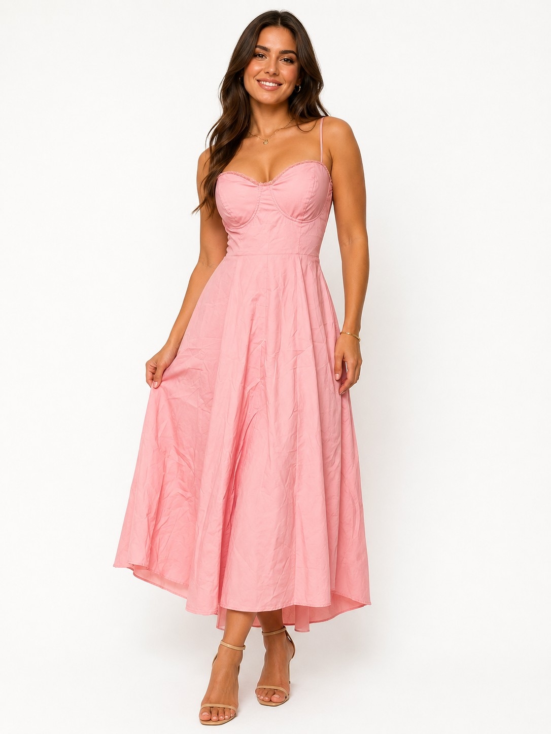 Nwot Fashion Nova Pink Midi Sundress